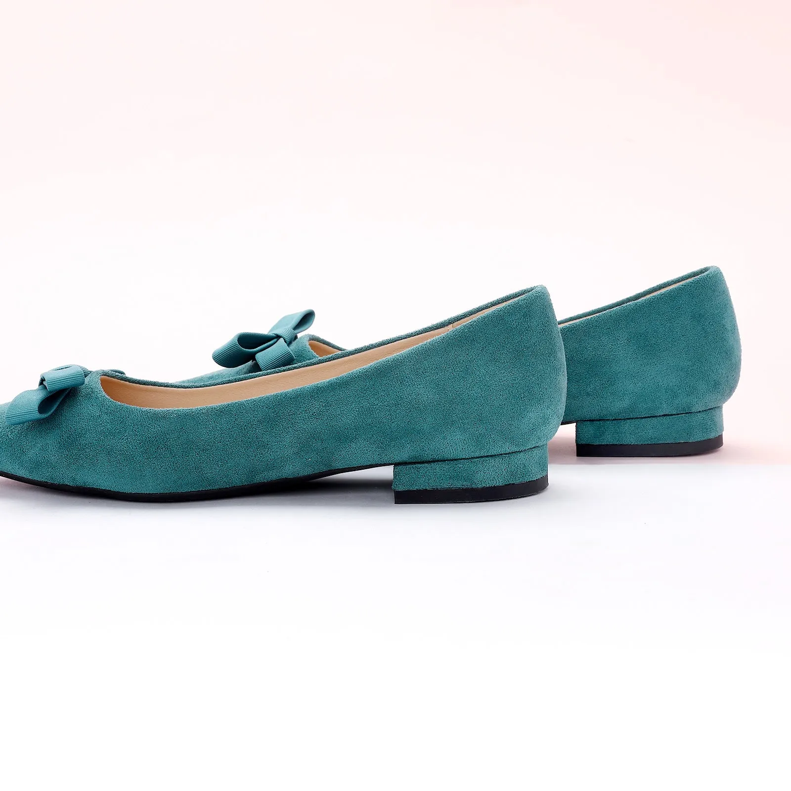 Bowknot Suede Flats (Aida) Blue