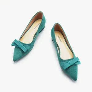 Bowknot Suede Flats (Aida) Blue