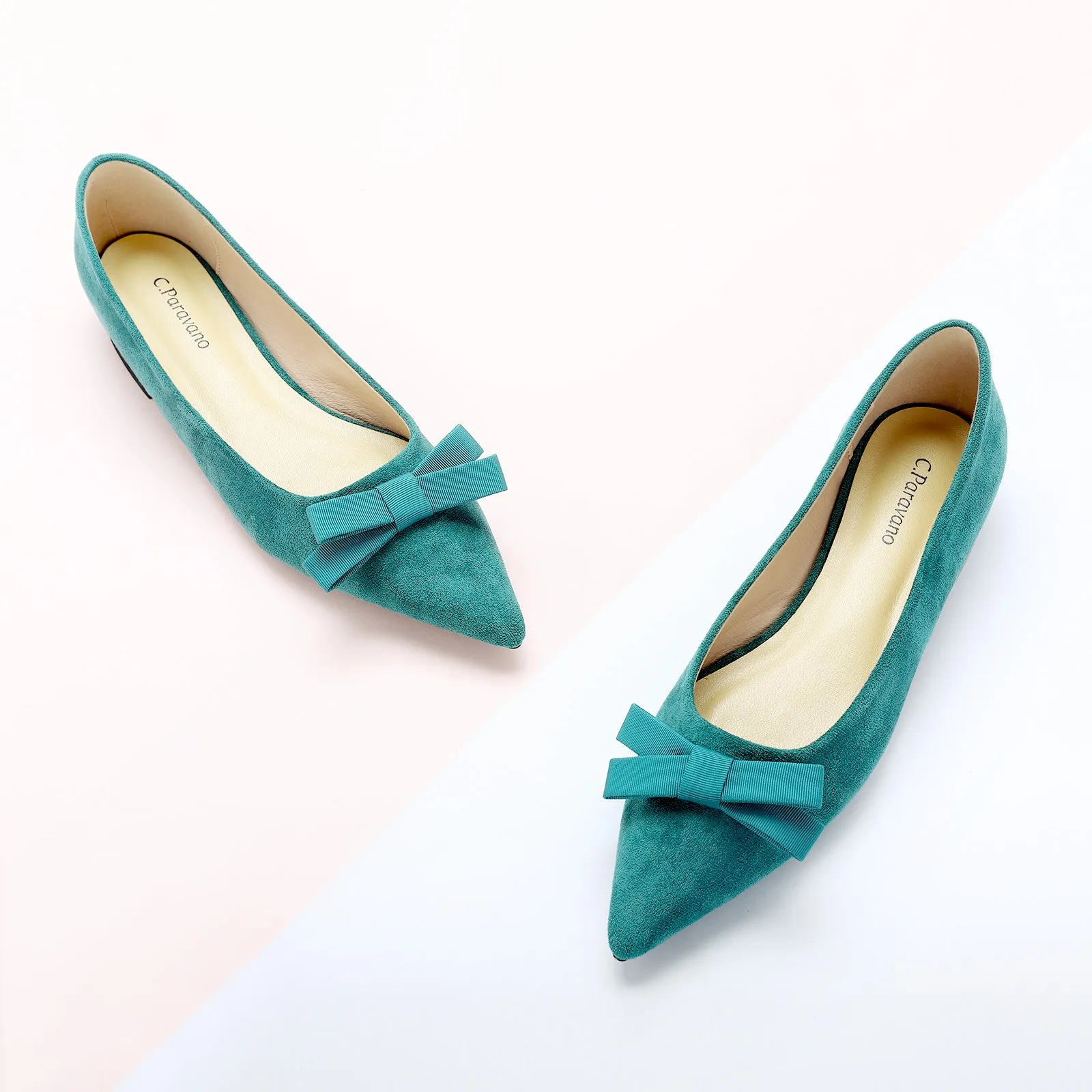 Bowknot Suede Flats (Aida) Blue