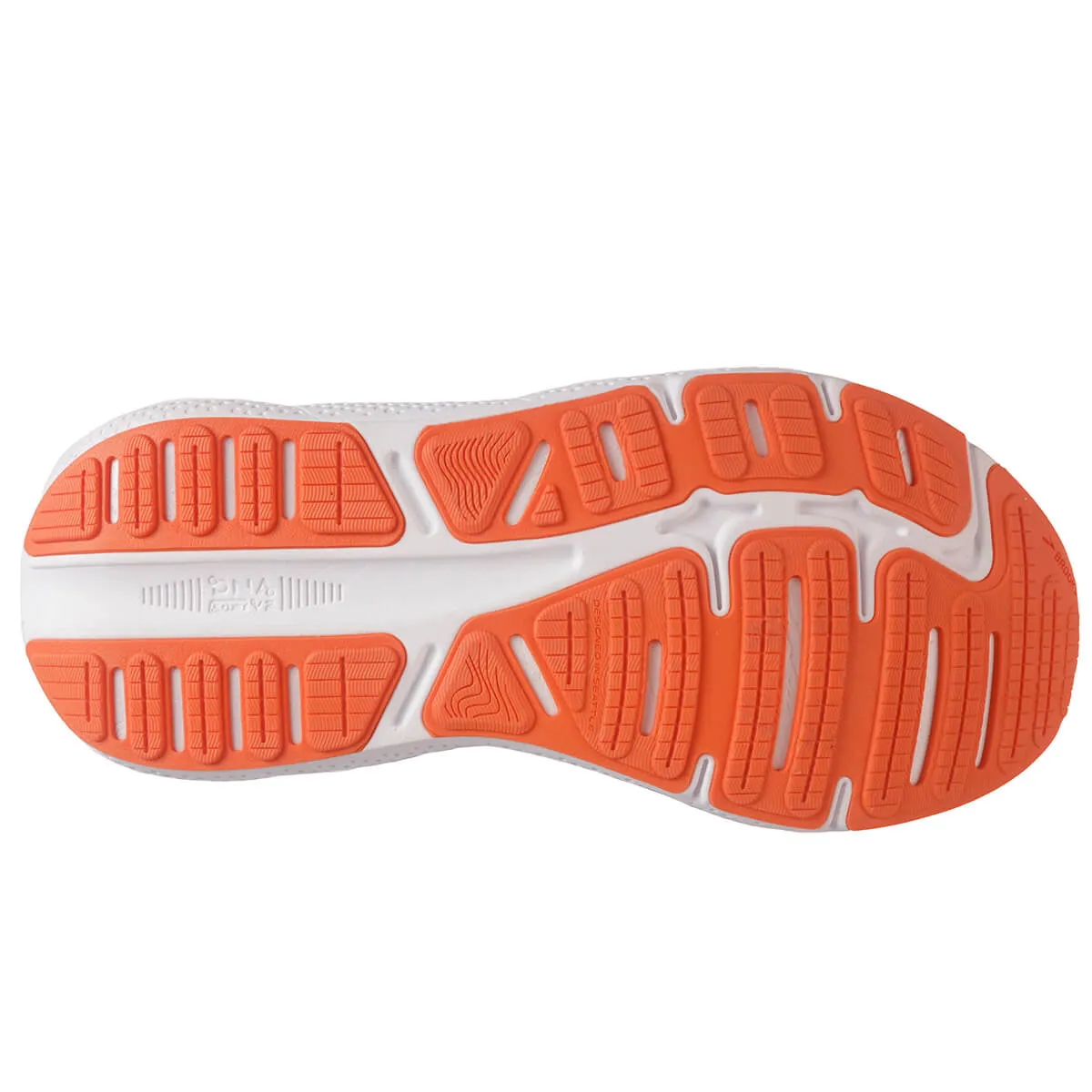 Mens Brooks Ghost Max Running Shoes in Red Orange, Black, and Surf the Web Colors