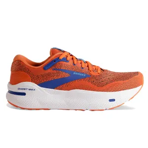 Mens Brooks Ghost Max Running Shoes in Red Orange, Black, and Surf the Web Colors
