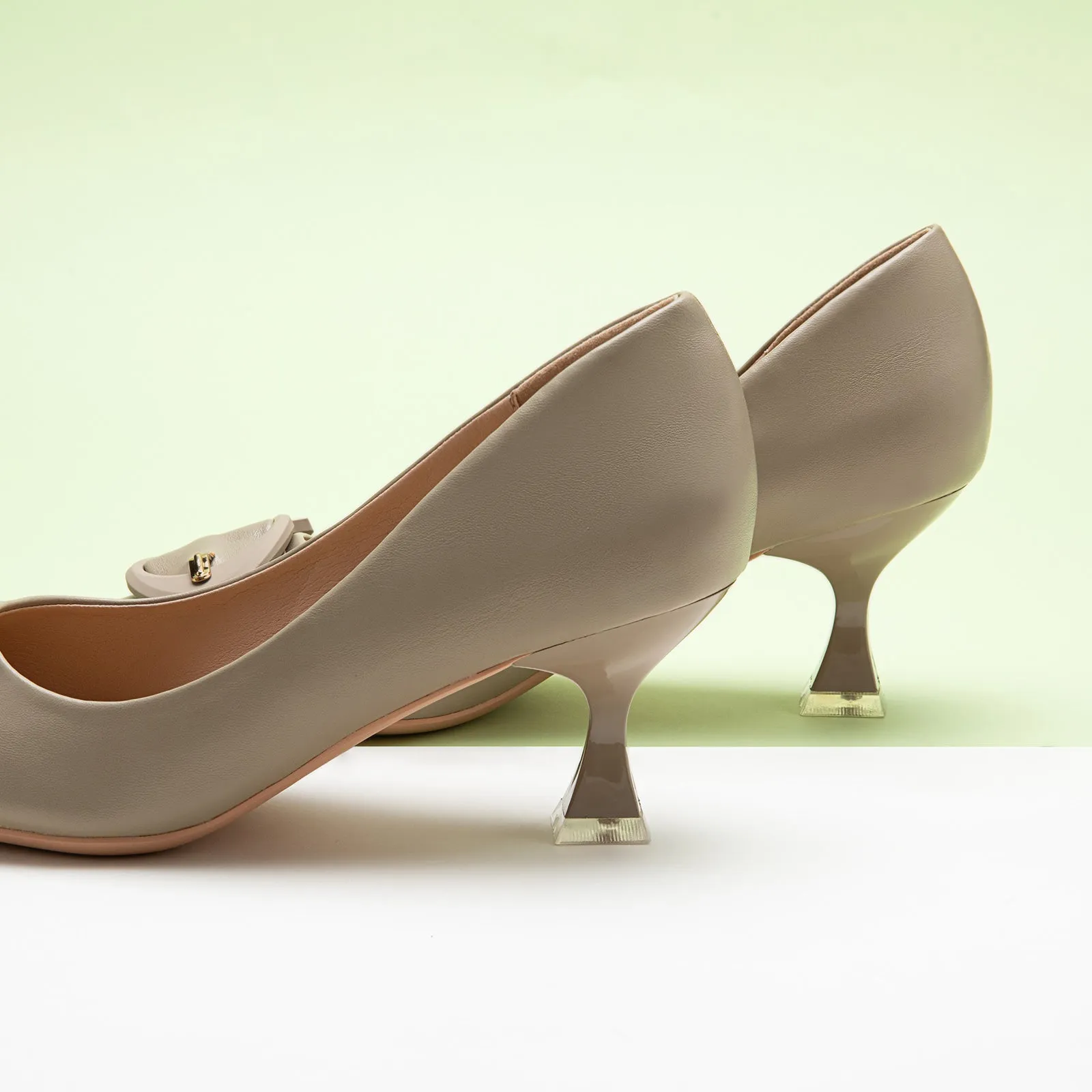 C Buckle Kitten Heel Women Pumps