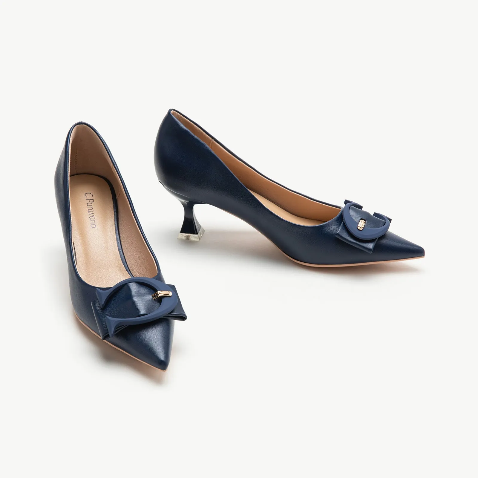 C Buckle Kitten Heel Women Pumps