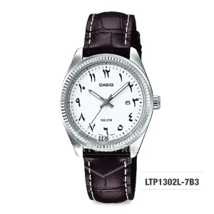 Casio Ladies' Standard Analog Brown Leather Strap Watch LTP1302L-7B3 LTP-1302L-7B3