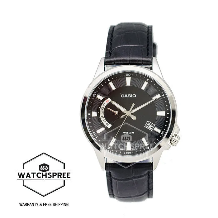 Casio Standard Analog Watch Black Leather Watch MTPE136L-1A