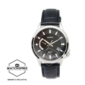 Casio Standard Analog Watch Black Leather Watch MTPE136L-1A