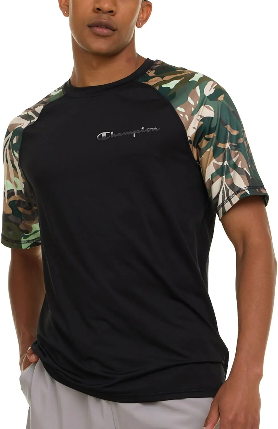 Champion Rash Guard for Men Short Sleeve, Mens Swim Shirt, Sun Shirt UPF  50 UV Protection, SPF Quick Drying Rashguard