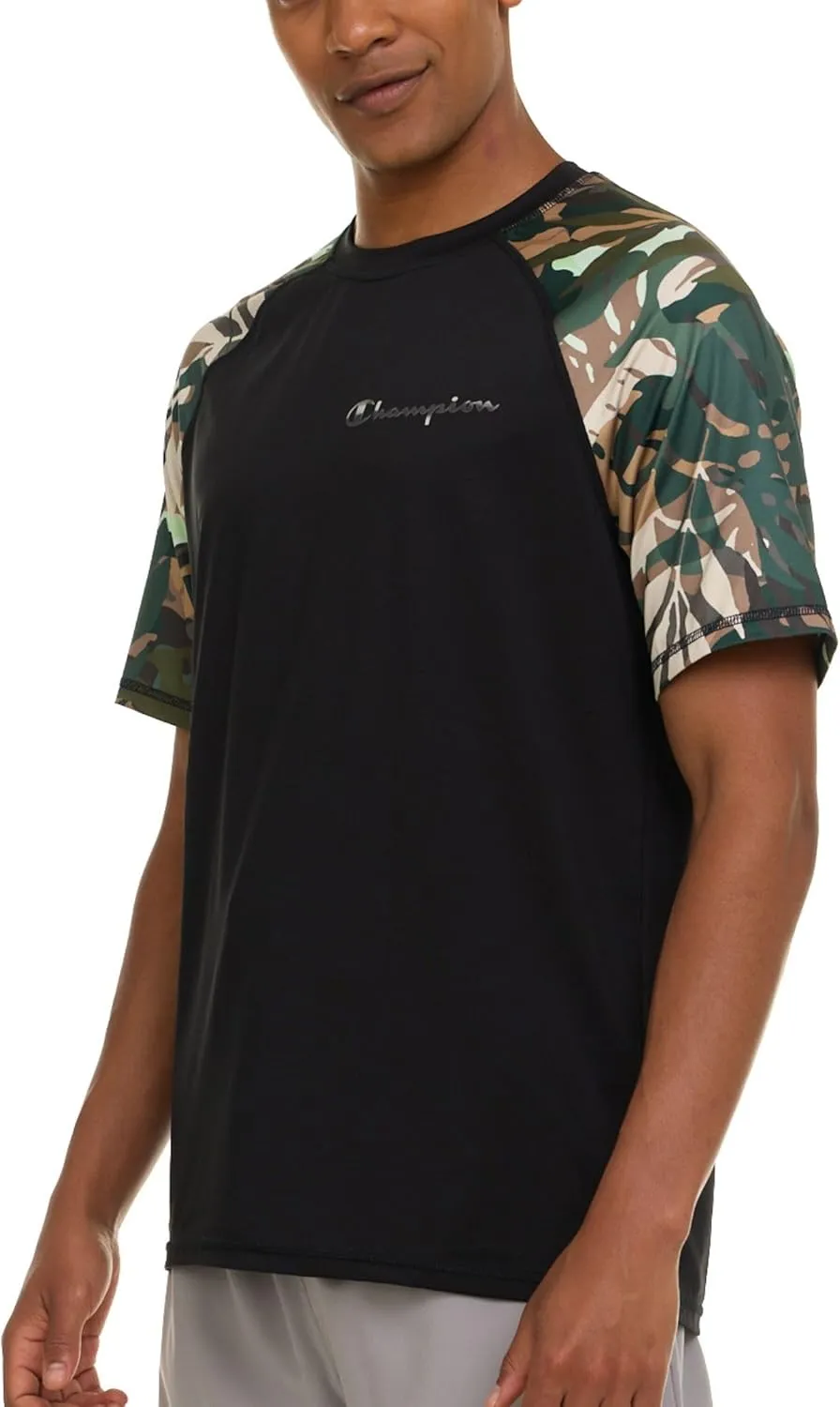 Champion Rash Guard for Men Short Sleeve, Mens Swim Shirt, Sun Shirt UPF  50 UV Protection, SPF Quick Drying Rashguard