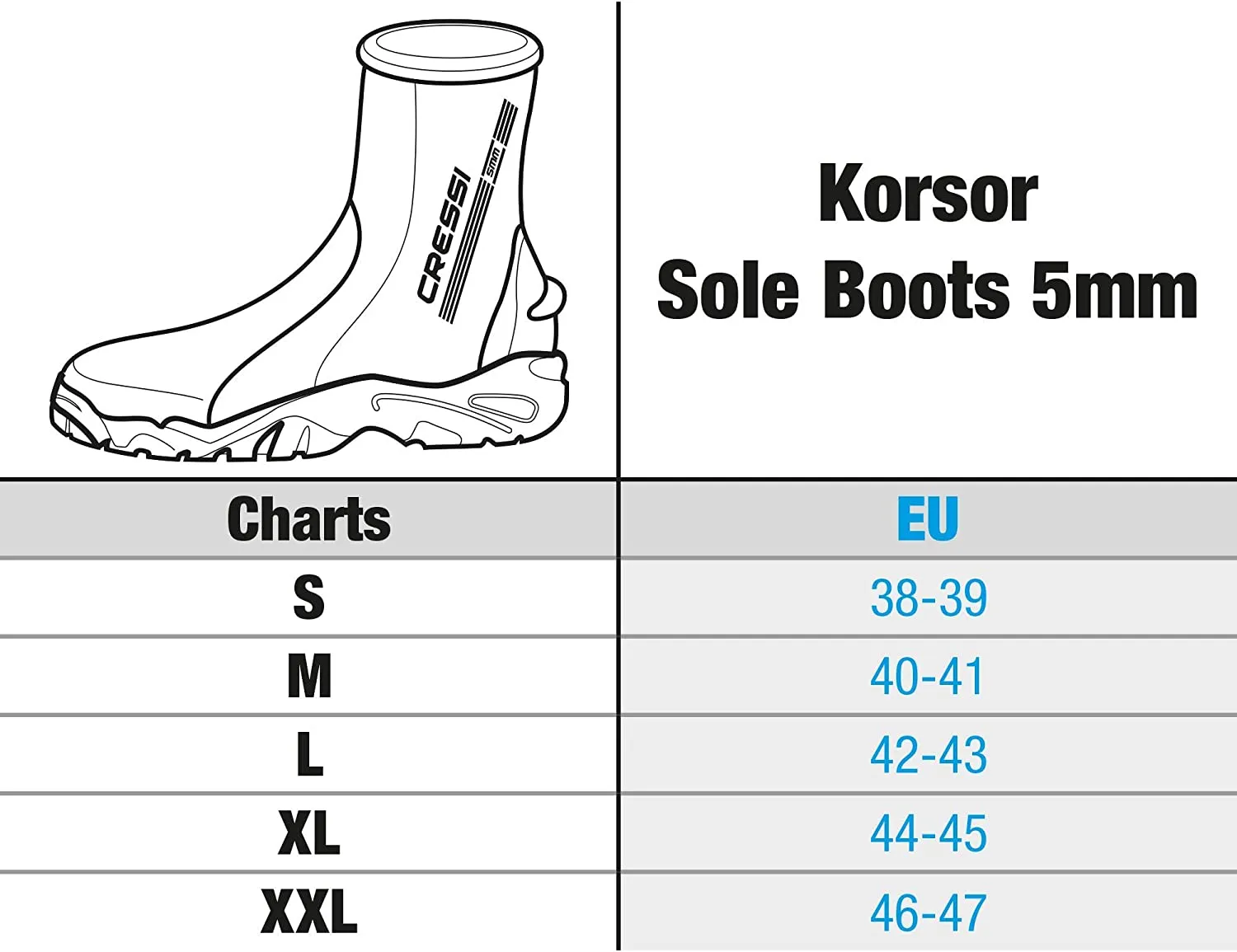 Cressi Korsor Rigid Sole Dive Boots - 5mm