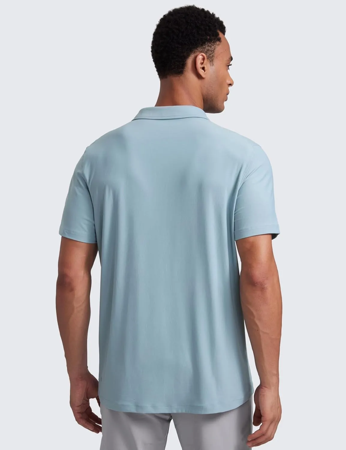 CRZ YOGA Cloudweight Mens Short Sleeve Polo Shirts Lightweight Moisture Wicking Athletic Casual Button Golf T-Shirts