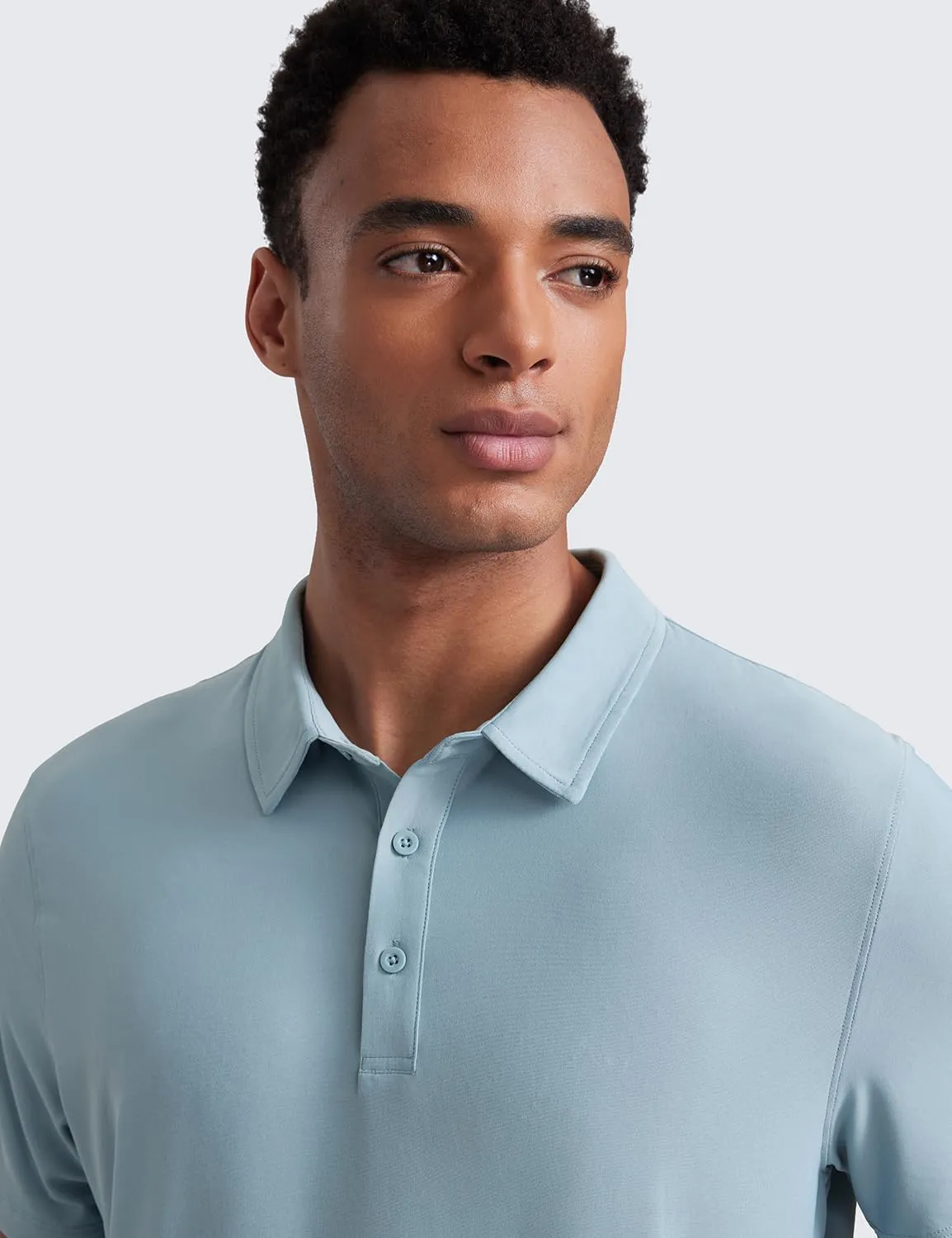 CRZ YOGA Cloudweight Mens Short Sleeve Polo Shirts Lightweight Moisture Wicking Athletic Casual Button Golf T-Shirts