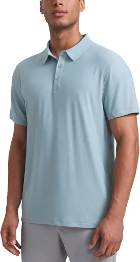 CRZ YOGA Cloudweight Mens Short Sleeve Polo Shirts Lightweight Moisture Wicking Athletic Casual Button Golf T-Shirts
