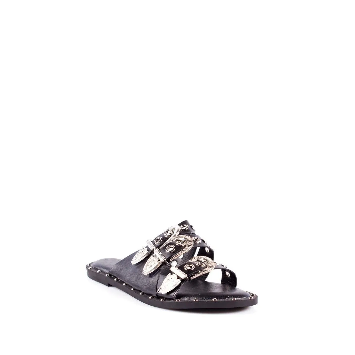 Darcy slip on 3 buckles strap sandal