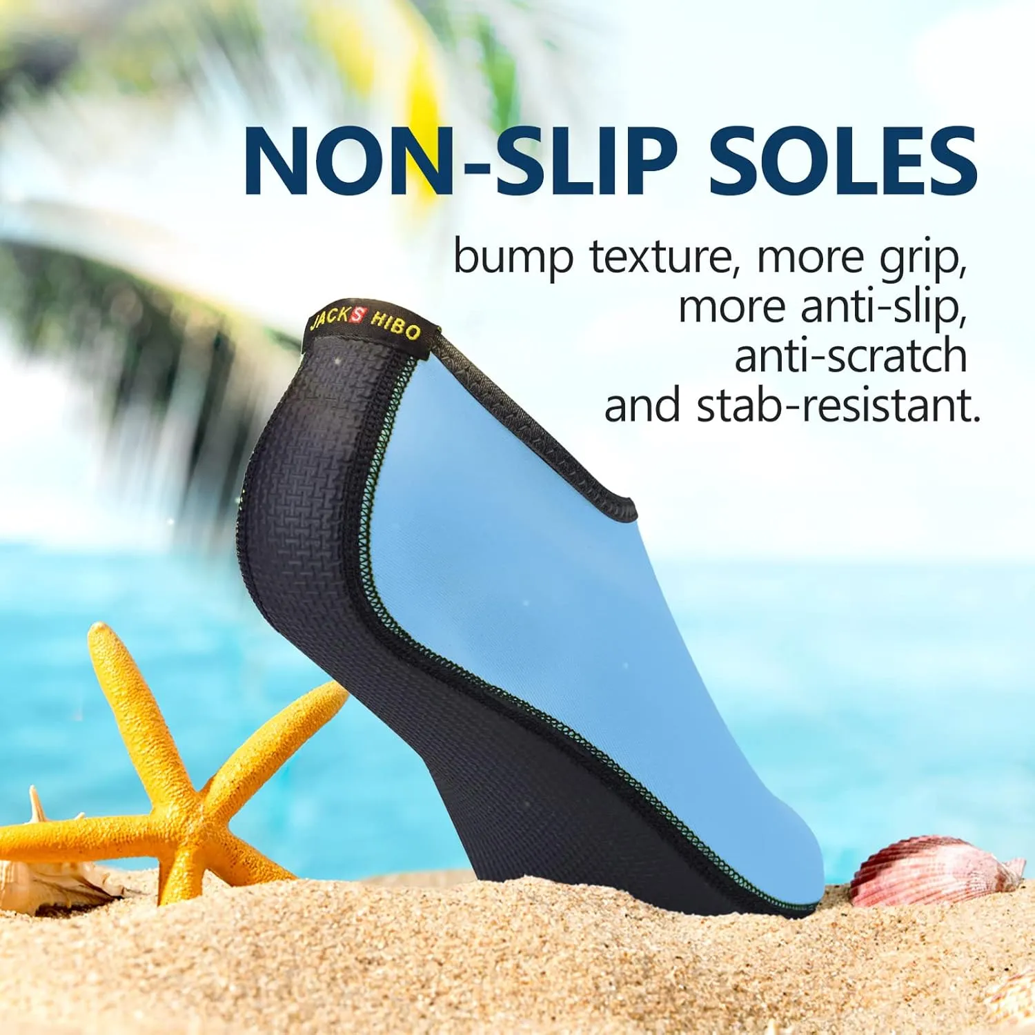 JACKSHIBO Water Shoes for Women Men Swim Shoes Water Socks for Cruise Essentials Swimming Aqua Beach Pool Yoga Surf