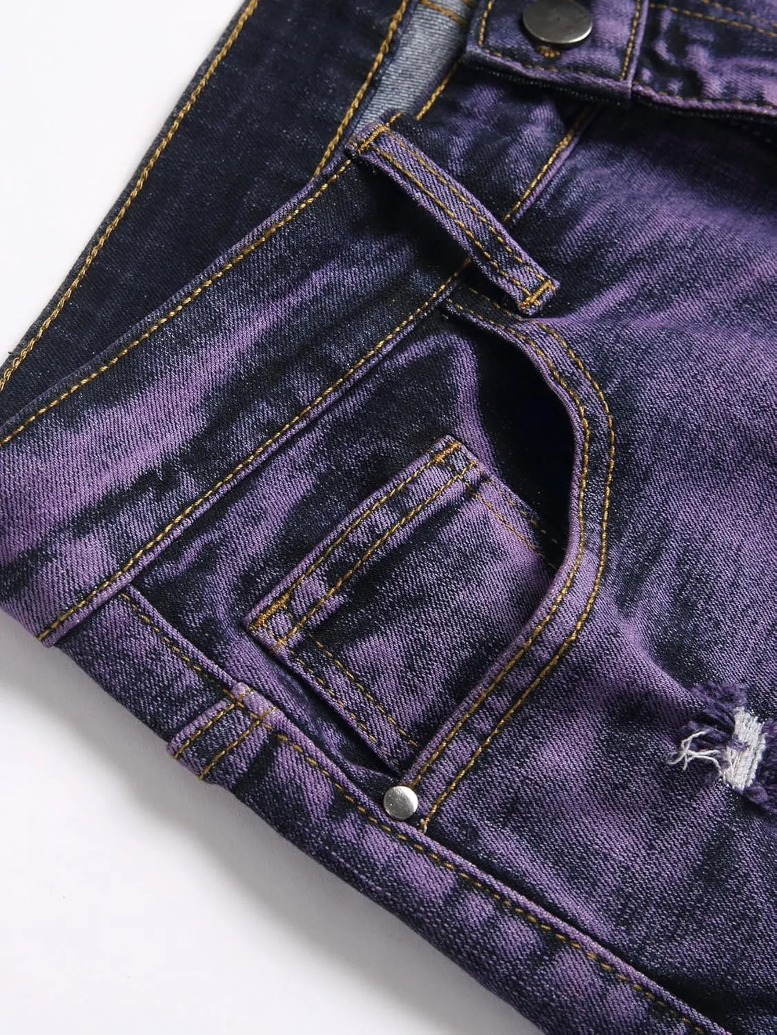 Men's Ripped Denim Shorts - Distressed Slim Fit Jean Shorts for Men, Casual Straight Fit Summer Ripped Shorts
