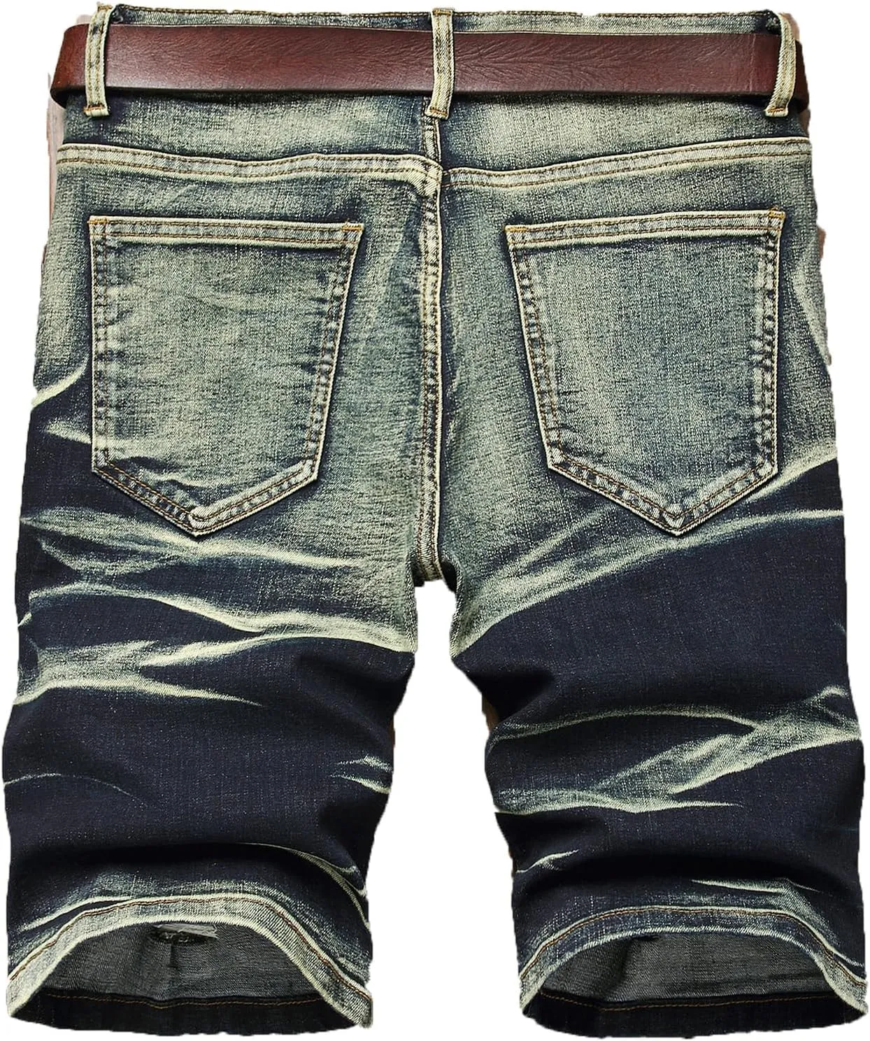 Men's Ripped Denim Shorts - Distressed Slim Fit Jean Shorts for Men, Casual Straight Fit Summer Ripped Shorts