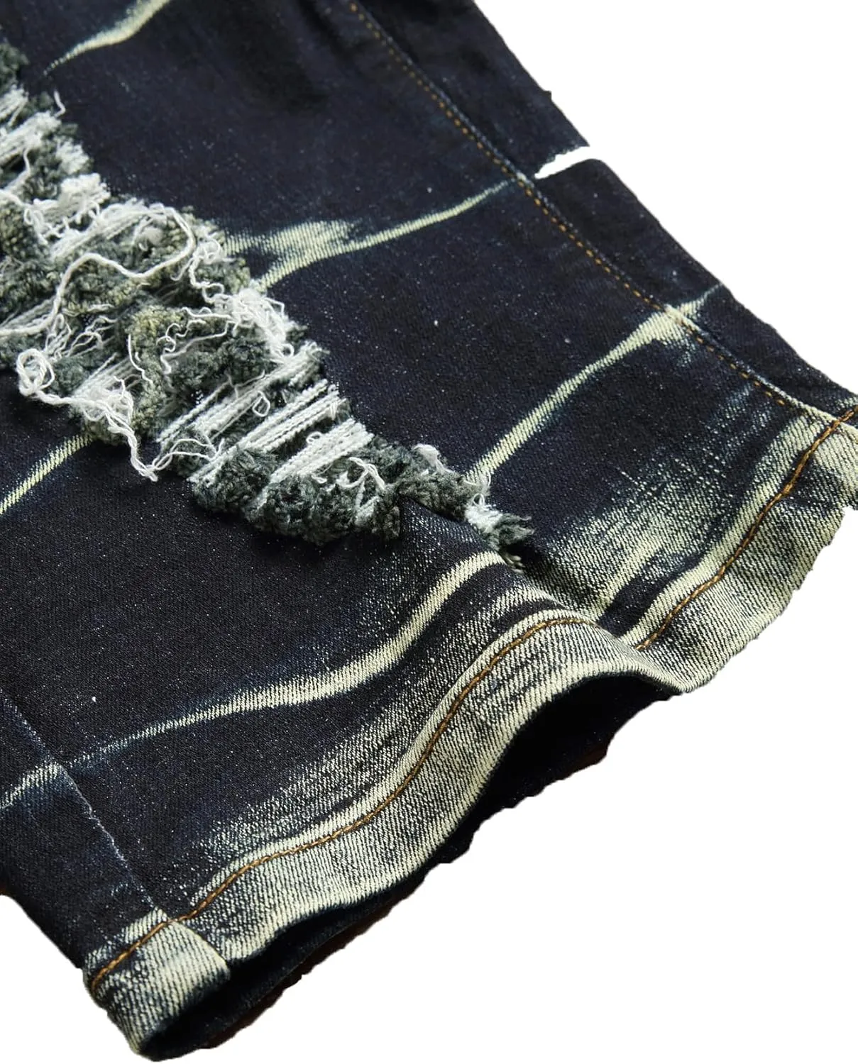 Men's Ripped Denim Shorts - Distressed Slim Fit Jean Shorts for Men, Casual Straight Fit Summer Ripped Shorts