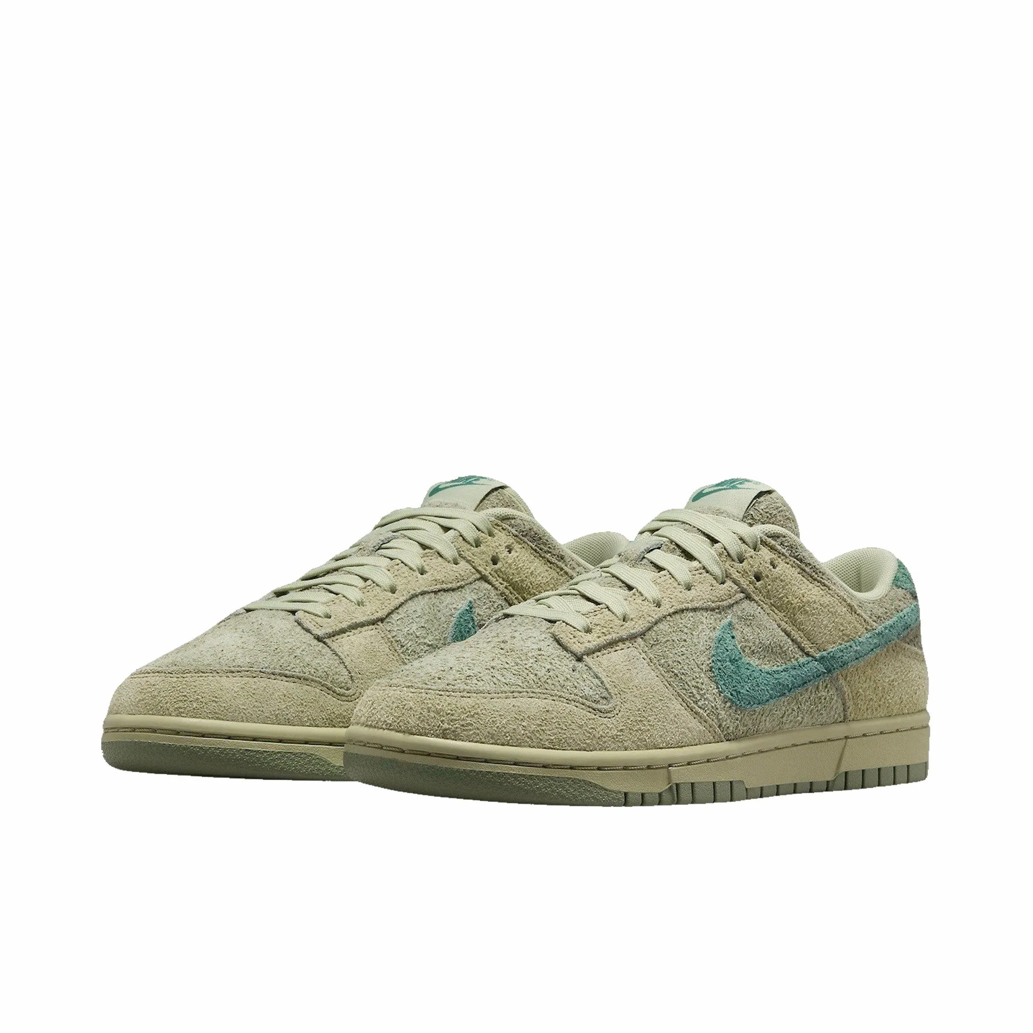 Nike Womens Olive Aura Dunk Low Sneakers in Olive Aura/BiCoastal-Oil Green