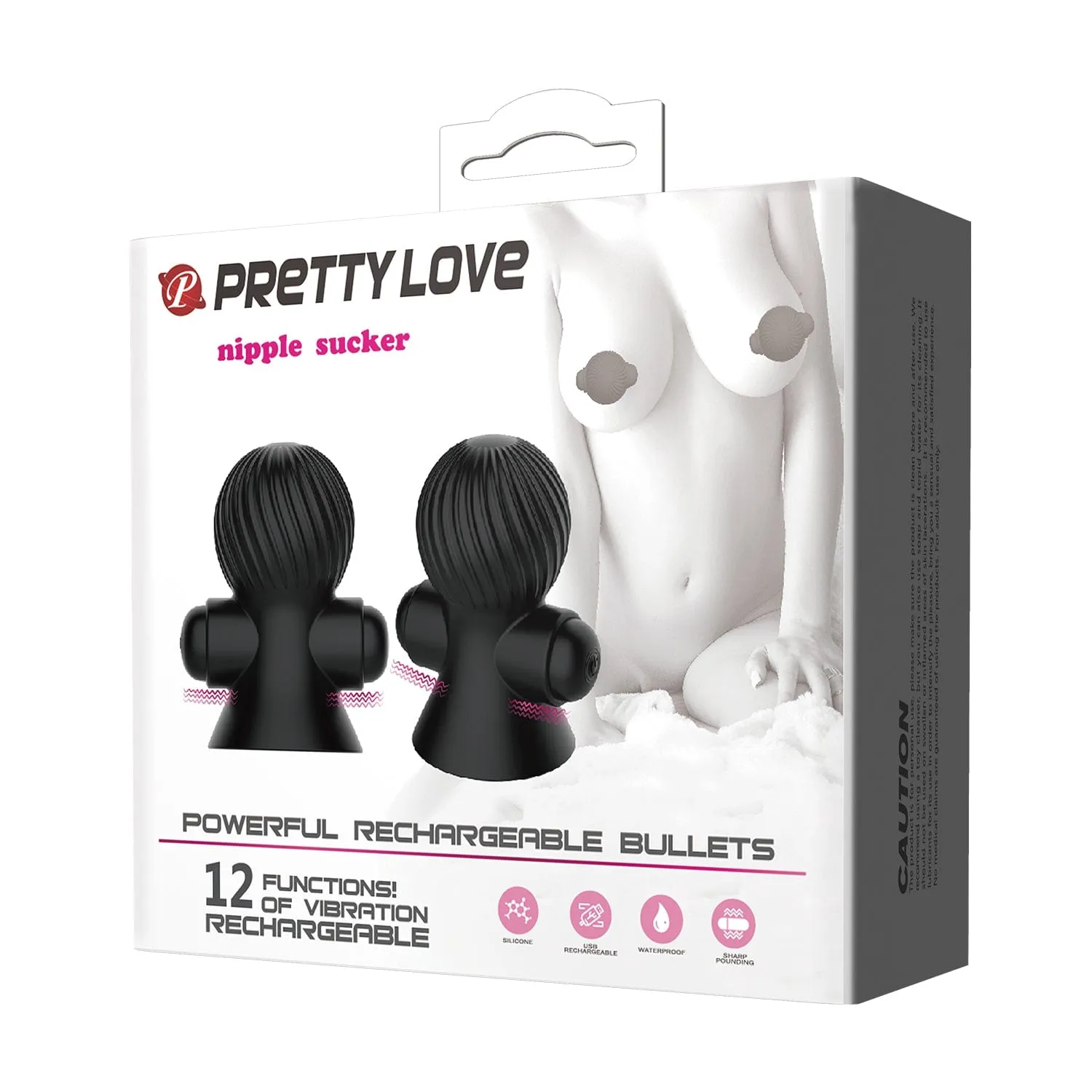 Black Pretty Love Rechargeable Nipple Sucker Vibrator