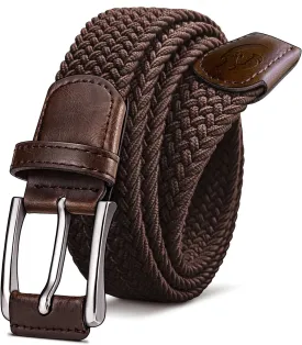 Stretch Braided Belt for Men -Mens Gift Elastic Woven Golf Belt 1 3/8"- for Golf Jeans Casual Wear