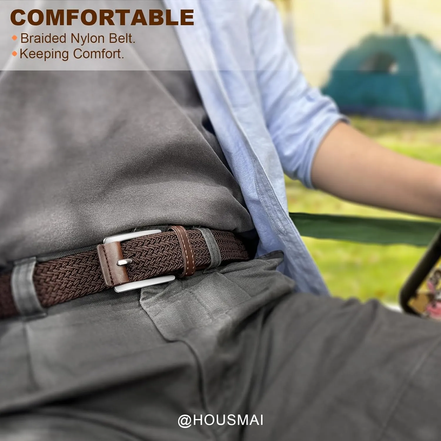 Stretch Braided Belt for Men -Mens Gift Elastic Woven Golf Belt 1 3/8"- for Golf Jeans Casual Wear