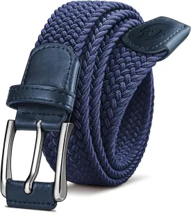 Stretch Braided Belt for Men -Mens Gift Elastic Woven Golf Belt 1 3/8"- for Golf Jeans Casual Wear