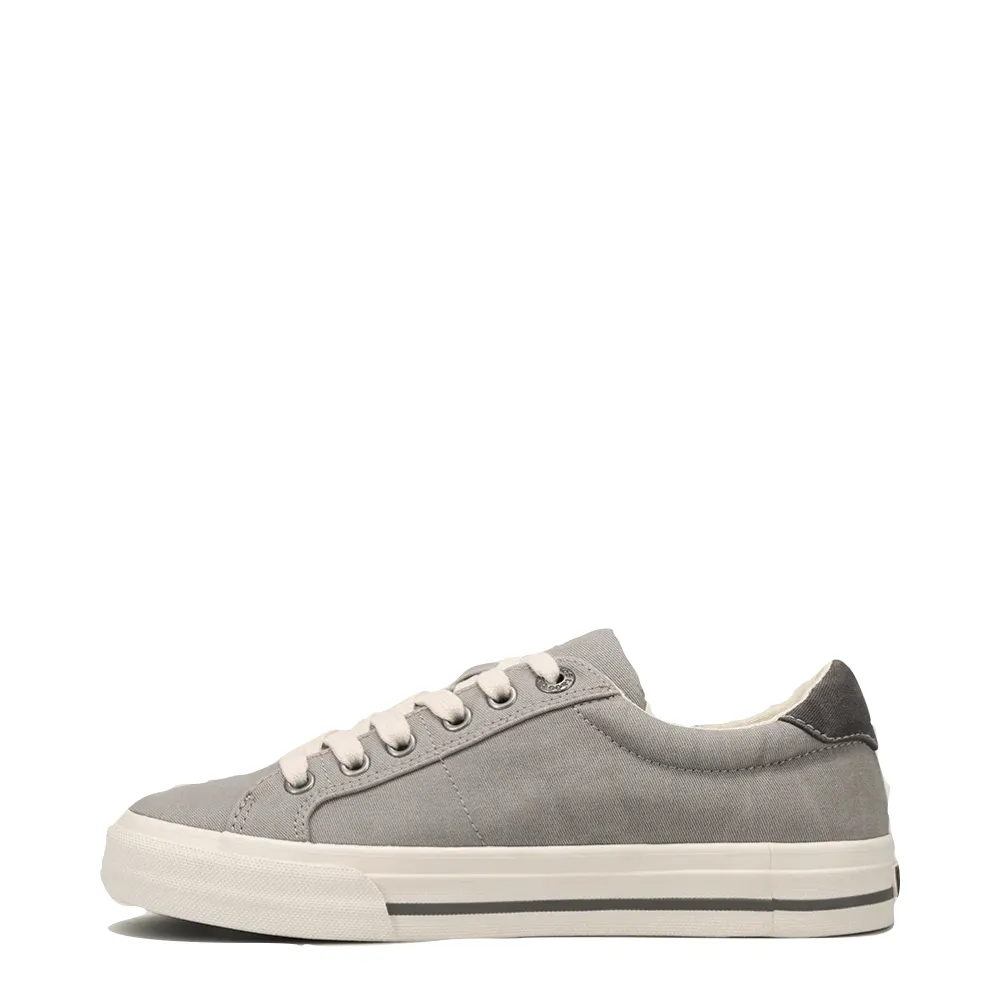 Taos Women's Z Soul Side Zip Canvas Lace Sneaker in Grey/Graphite