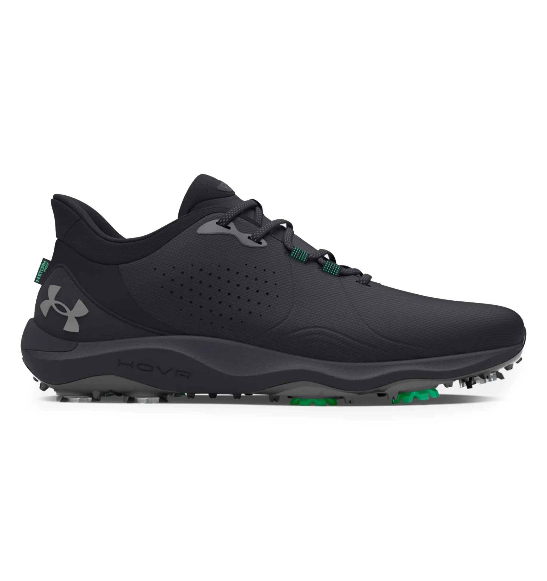Pro-Wide Under Armour Golf Shoes in Sleek Black with Metallic Gun Metal Details