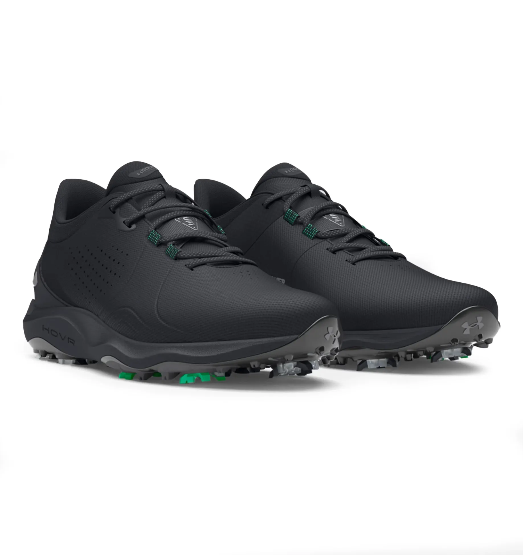 Pro-Wide Under Armour Golf Shoes in Sleek Black with Metallic Gun Metal Details