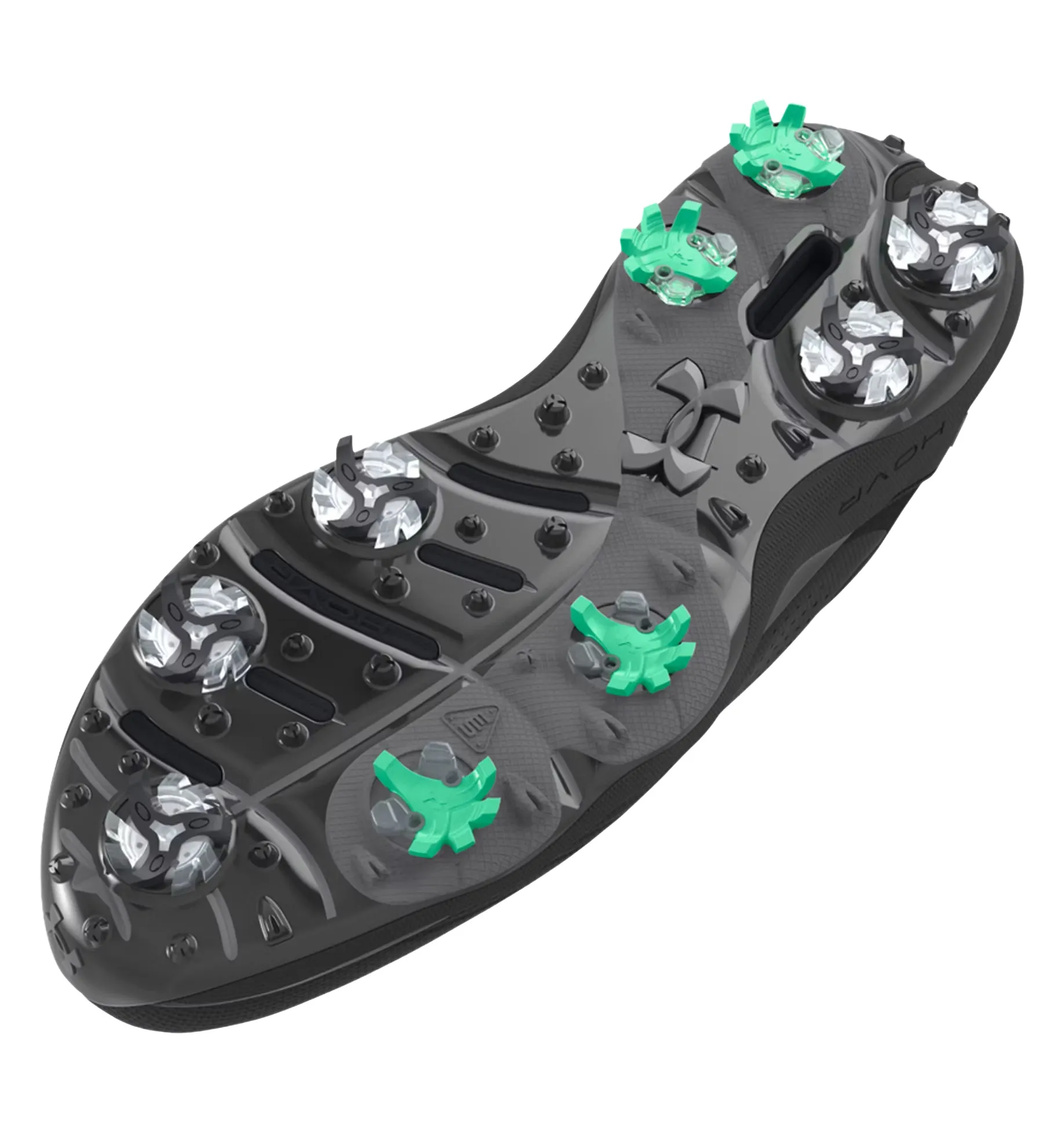 Pro-Wide Under Armour Golf Shoes in Sleek Black with Metallic Gun Metal Details