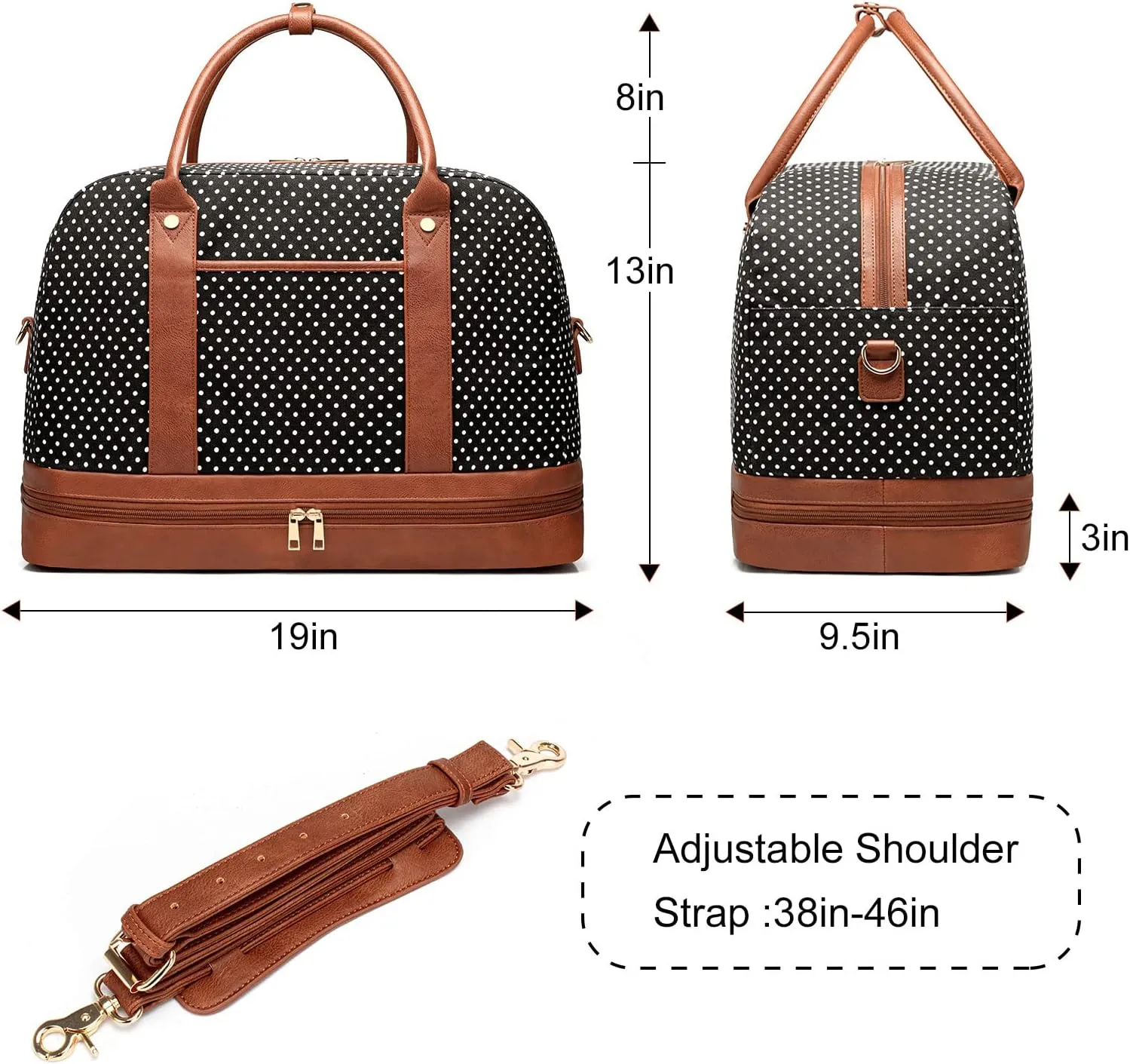 Weekender Bag for Women Canvas Overnight Bag Large Travel Tote Bag Carry on Shoulder Duffle Bag With Shoe Compartment,Perfect for Travel/Daily Use/Birthday Gift ??