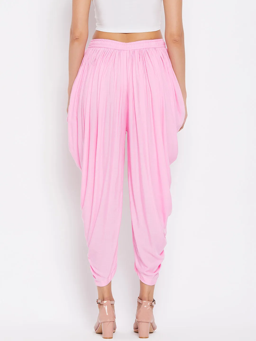 Women Pink Rayon Dhoti Salwar