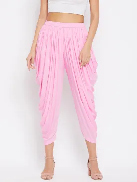 Women Pink Rayon Dhoti Salwar