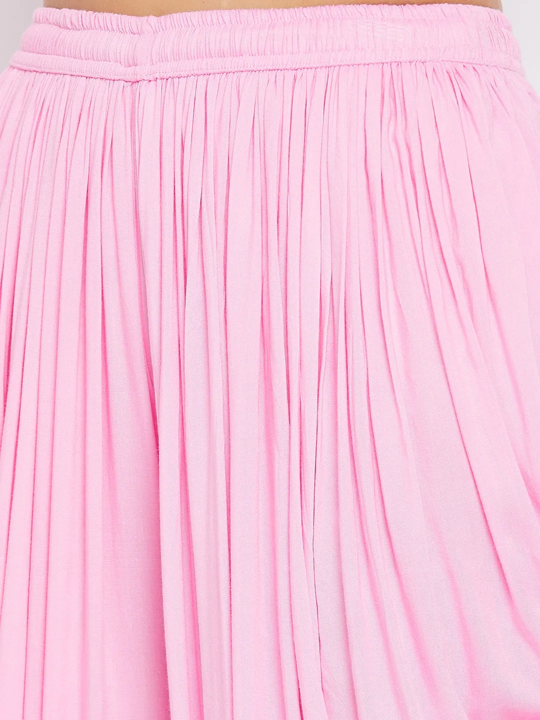 Women Pink Rayon Dhoti Salwar
